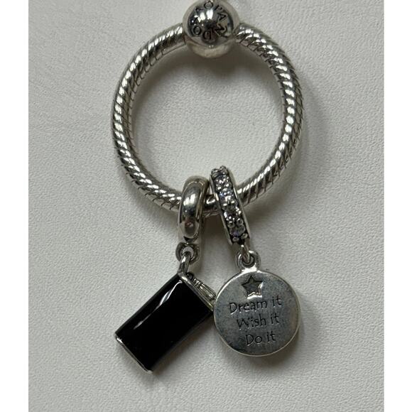 Pandora Sterling Silver Moments Charm Necklace & 2 Charms 18" #64322 - Picture 3 of 9